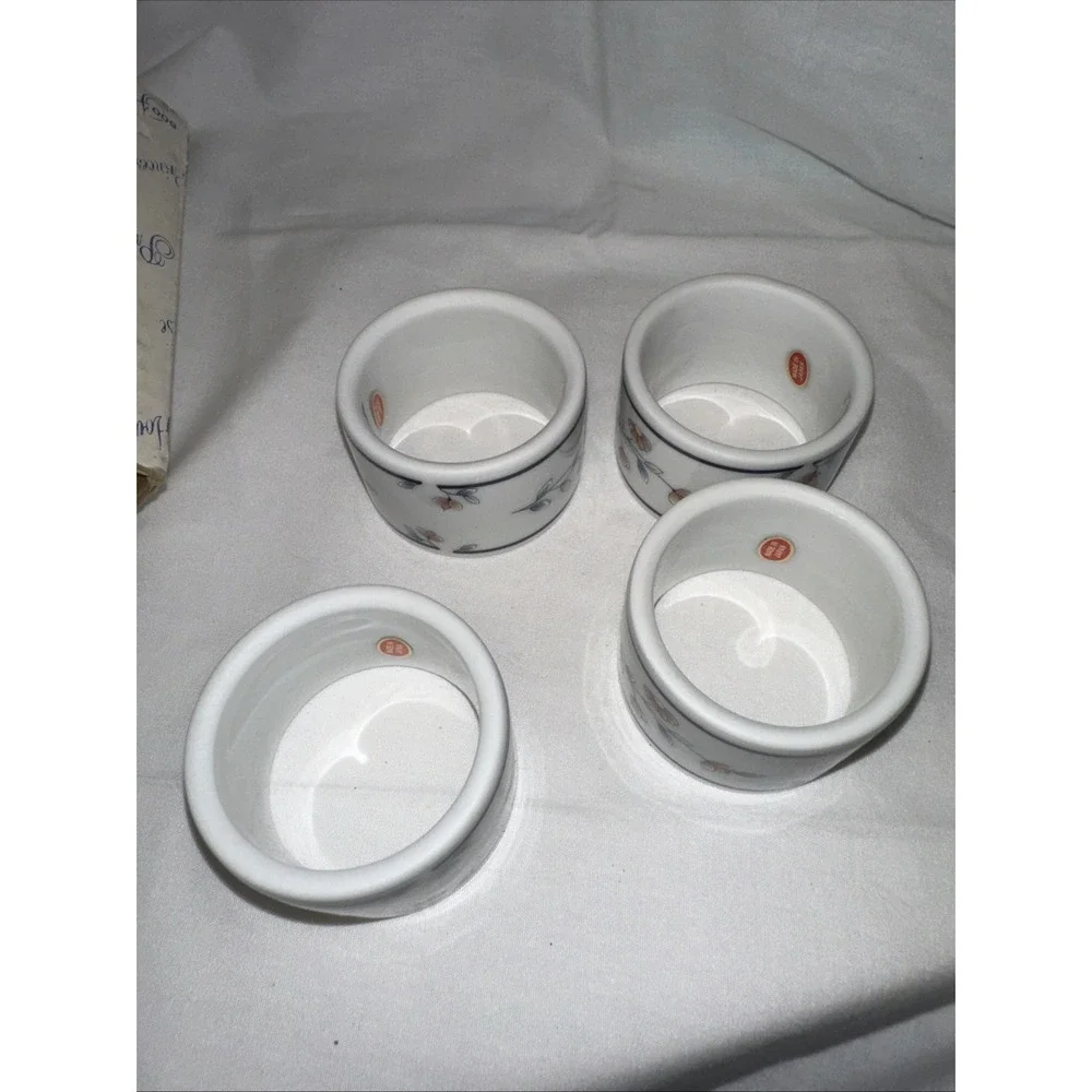 Set Of 4 Porcelain Napkin Rings Princess House Heritage Bloom Cottagecore Style‎